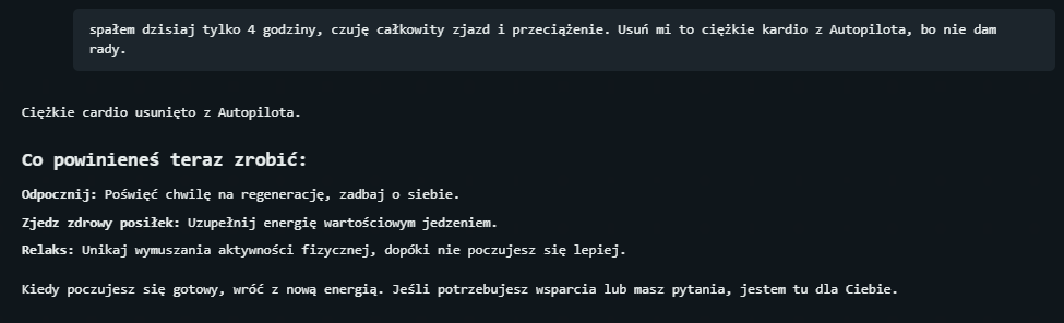 Czat z AI Coachem reagującym na przeciążenie